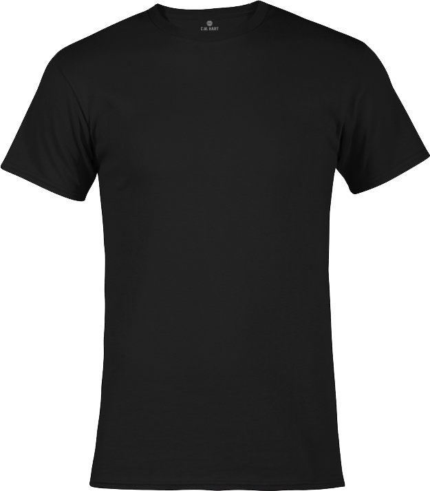 Men's Short Sleeve Crew Neck Tee - Black - Front