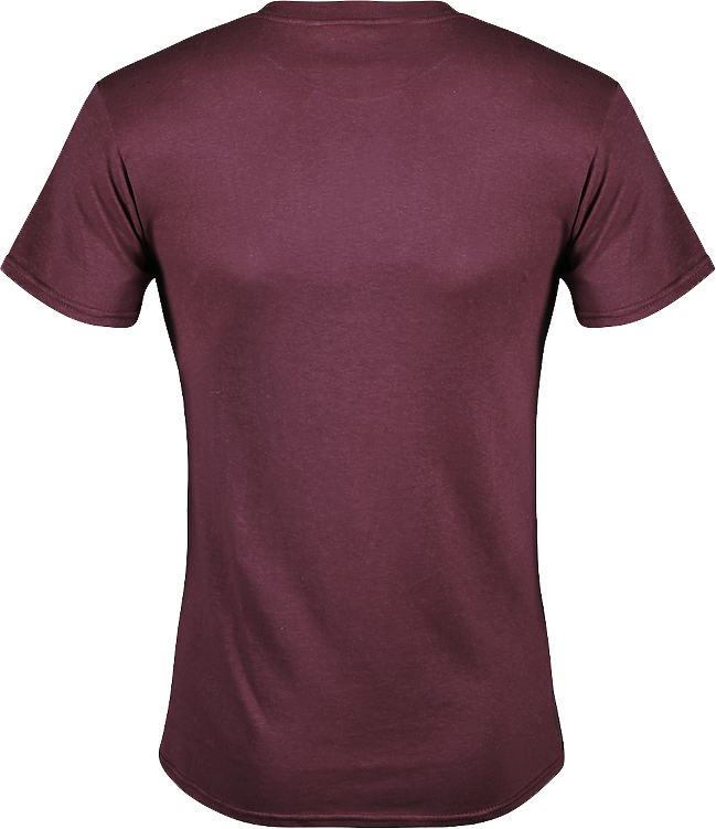 Men's Short Sleeve Crew Neck Tee - Maroon - Front