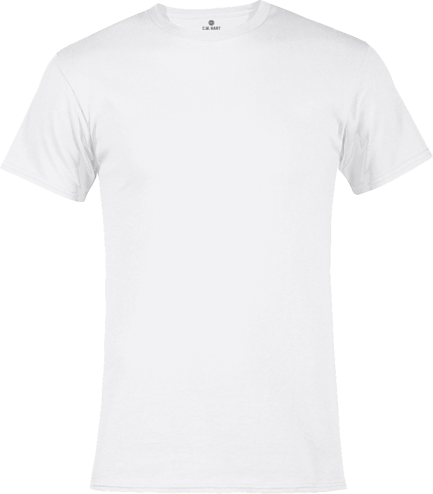 Men's Short Sleeve Crew Neck Tee - White - Front