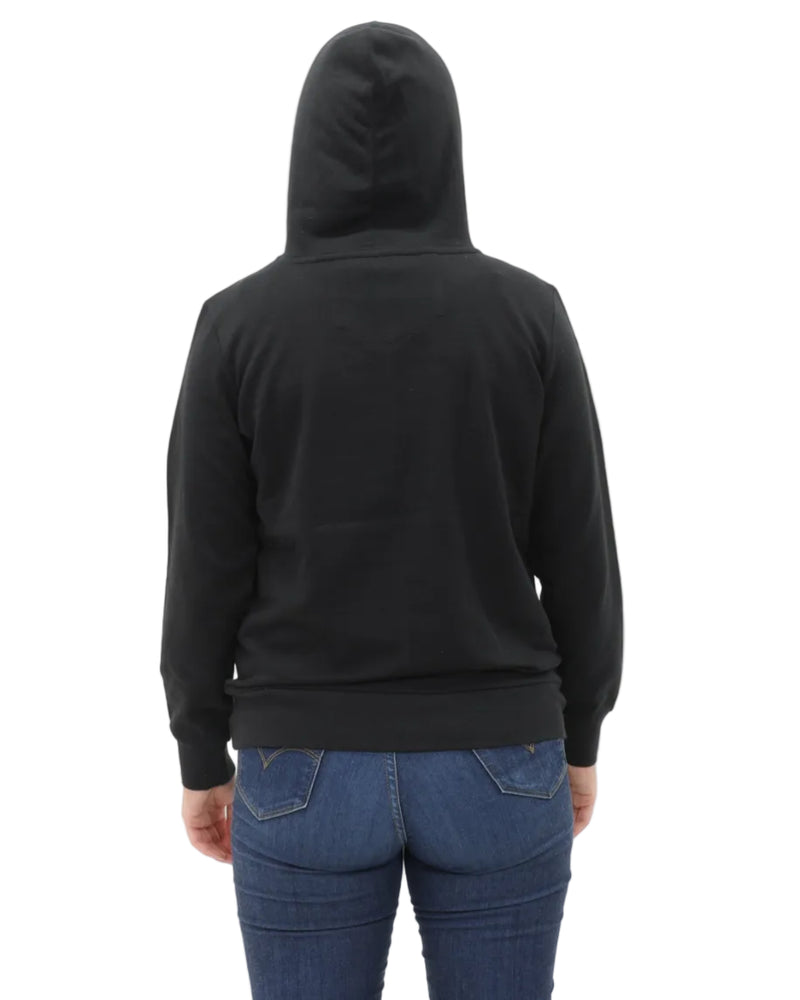 Women's Pullover Fleece Hoodie - Black - Back