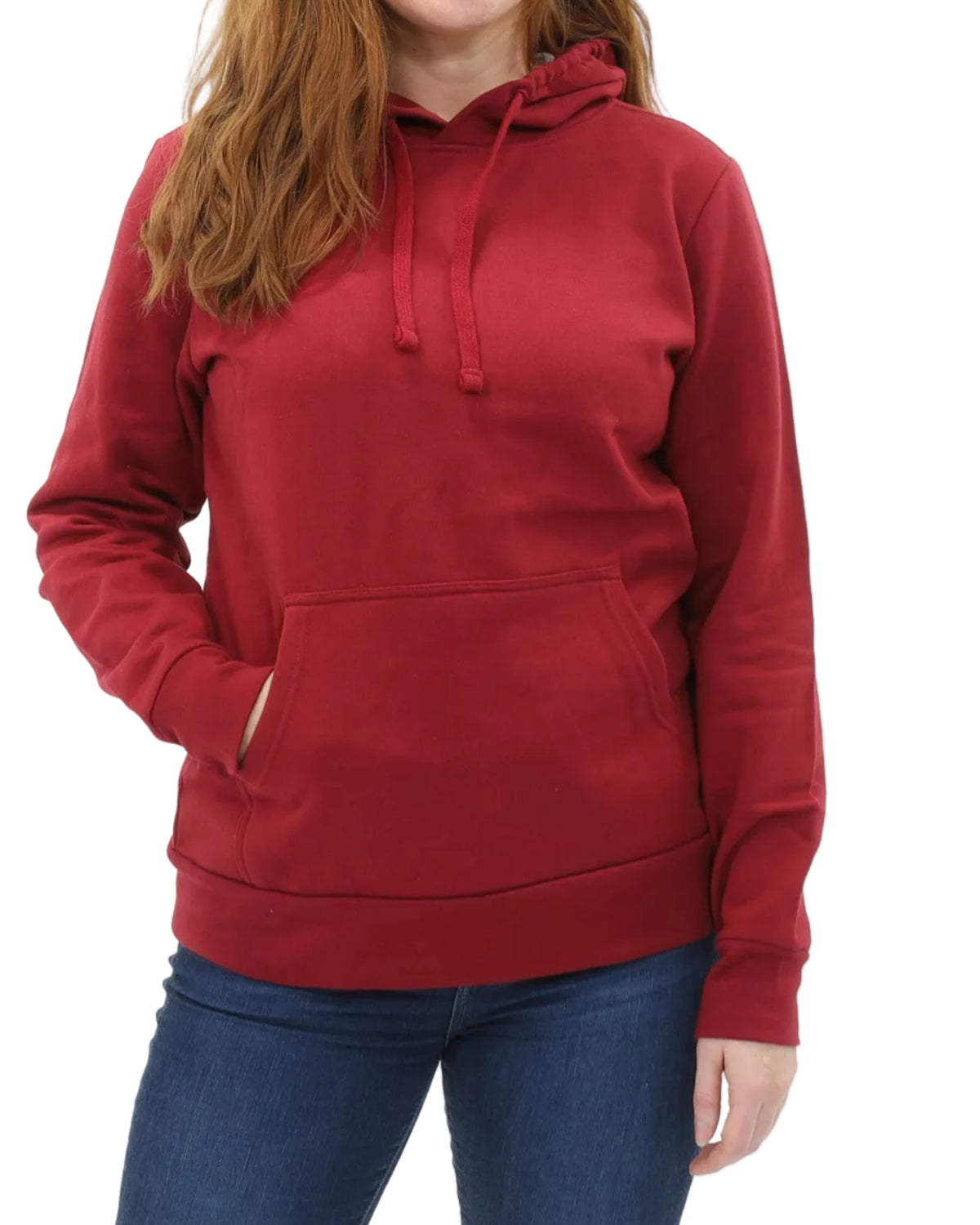 Women's Pullover Fleece Hoodie - Cardinal Red - Front
