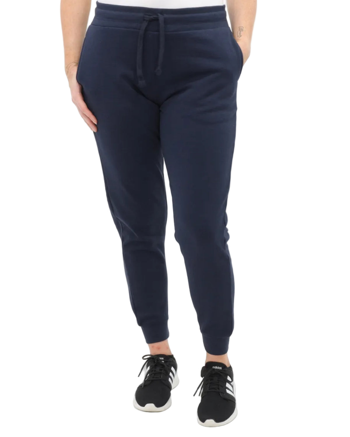 Women's Fleece Sweatpants - Navy - Front