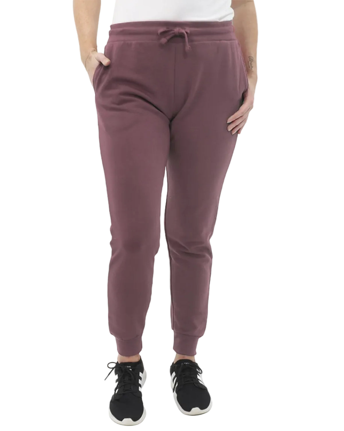 Women's Fleece Sweatpants - Plum - Front