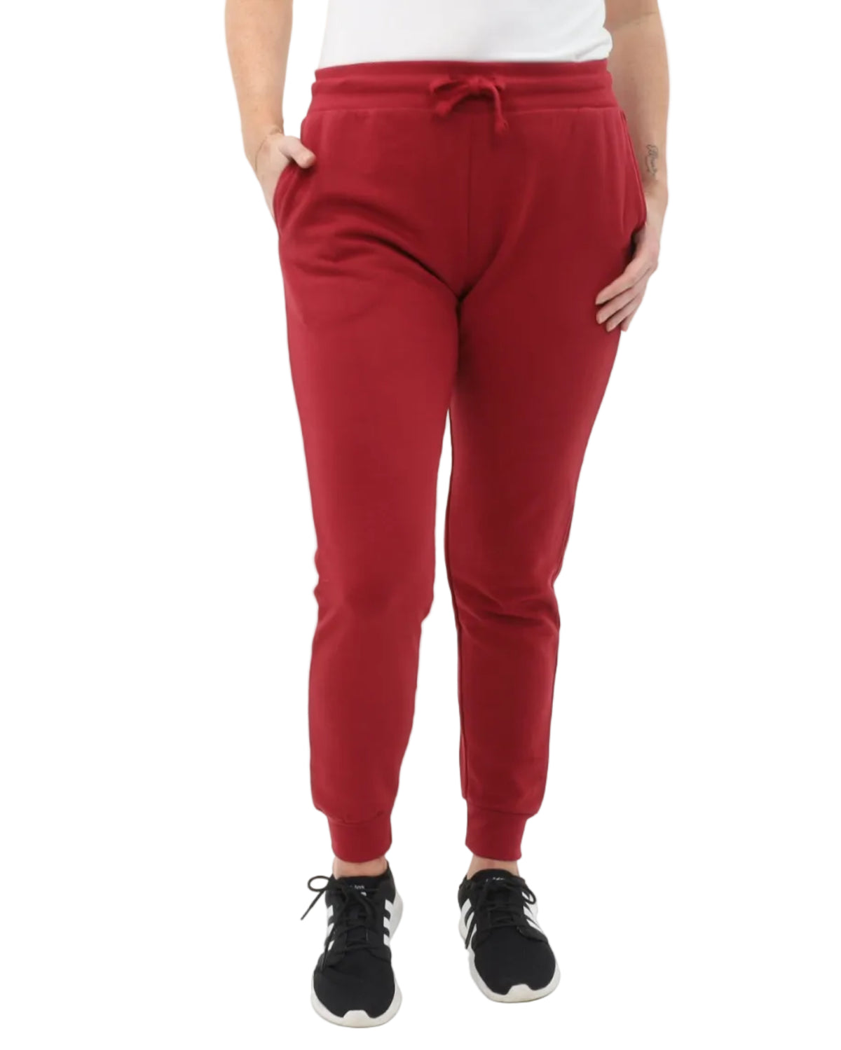 Women's Fleece Sweatpants - Cardinal Red - Front