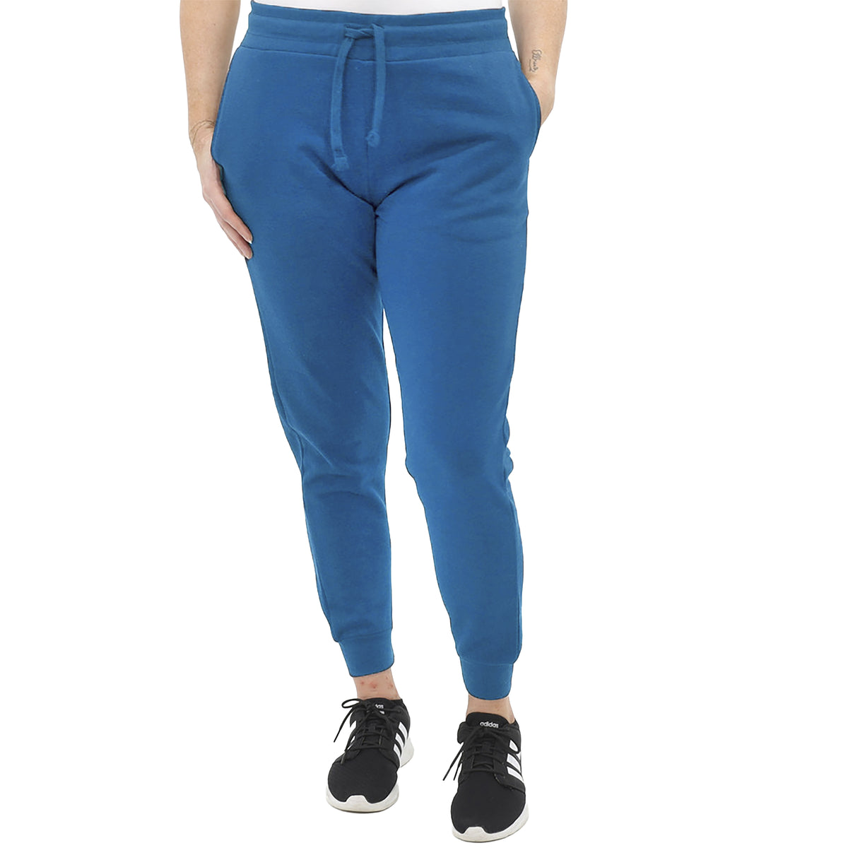 Women's Fleece Sweatpants - Wedgewood Blue - Front