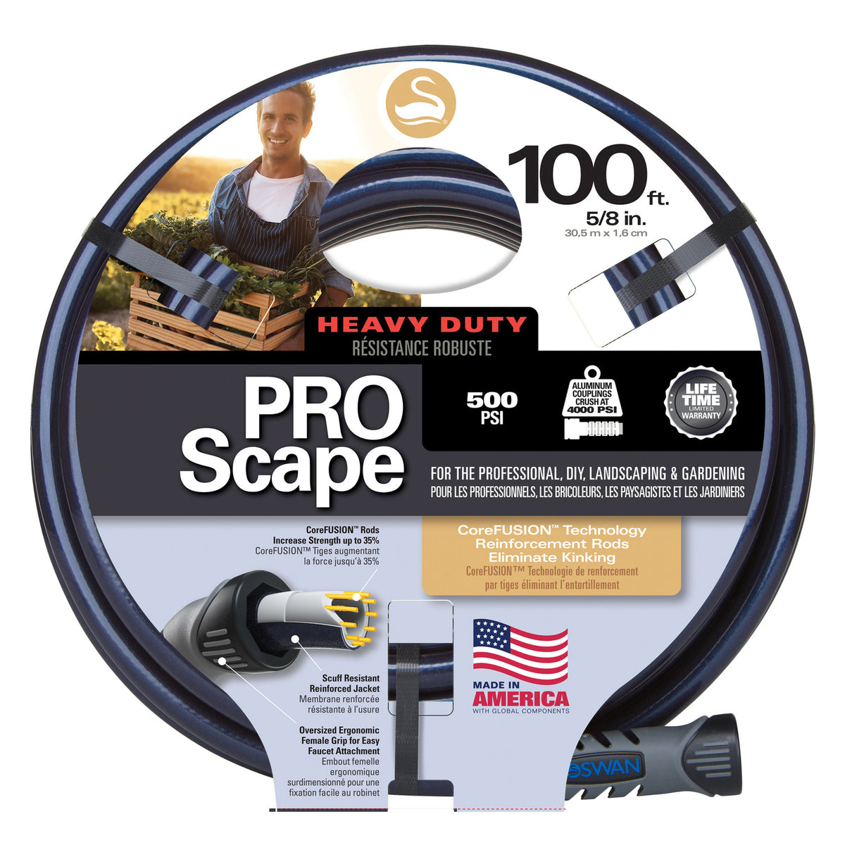 Garden Hose,PREM,5/8"x100',CF