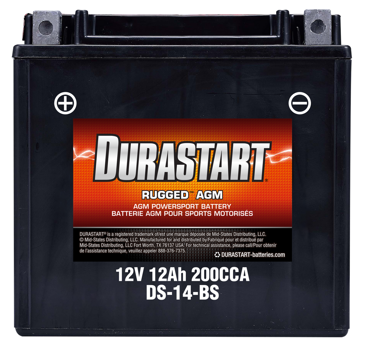 RuggedTM Agm Powersport Battery 14-Bs