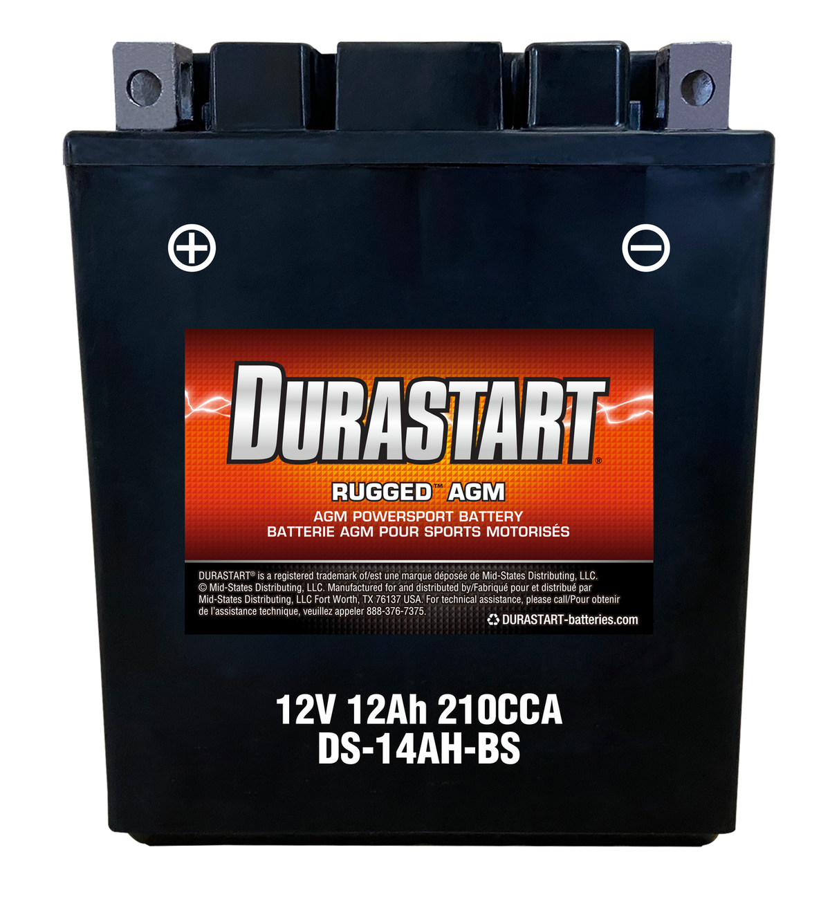 RuggedTM Agm Powersport Battery 14AH-Bs
