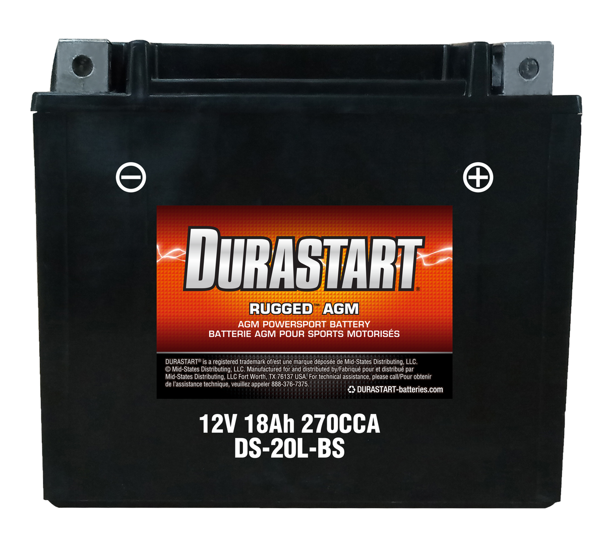 RuggedTM Agm Powersport Battery 20L-Bs