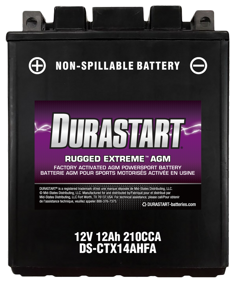 Rugged ExtremeTM Agm Powersport Battery CTX14AHFA