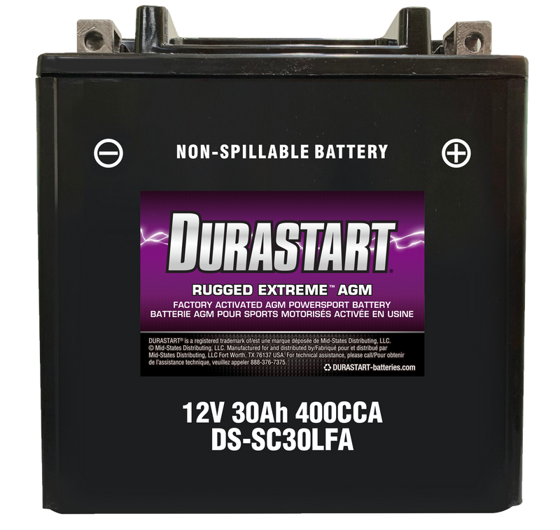 Rugged ExtremeTM Agm Powersport Battery SC30LFA