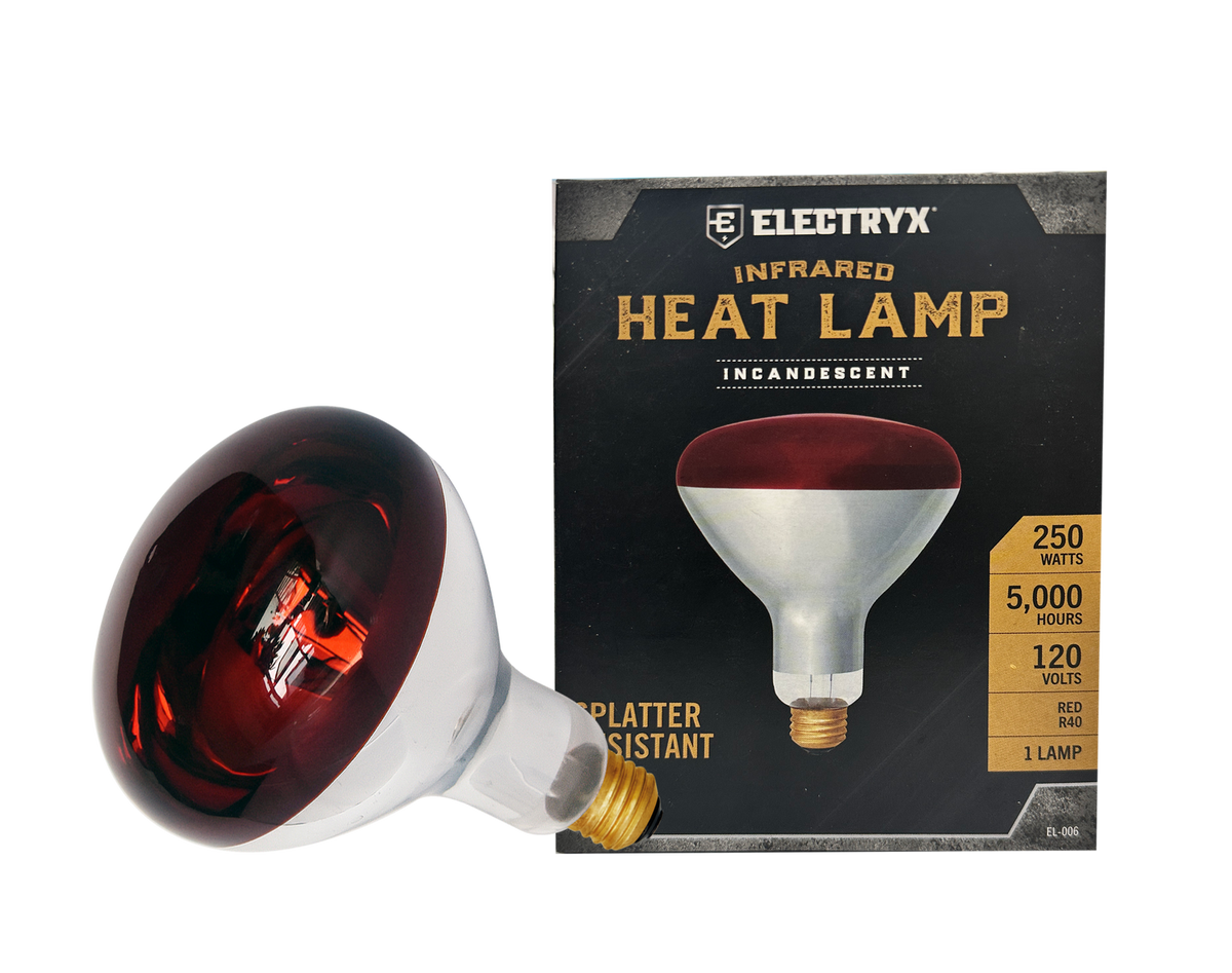 250W Splatter Resistant Infrared Heat Lamp (Red R40)