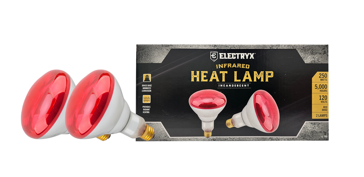 250W Infrared Heat Lamp (Red BR40) 2-Pack