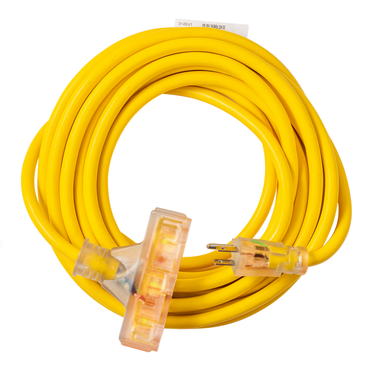 25 FT Heavy Duty 12-Gauge Indoor/Outdoor Extension Cord with Triple Outlet