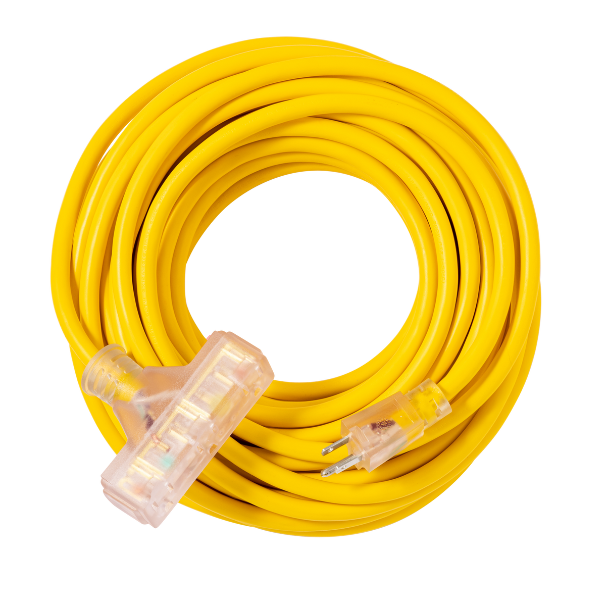 50 FT Heavy Duty 12-Gauge Indoor/Outdoor Extension Cord with Triple Outlet