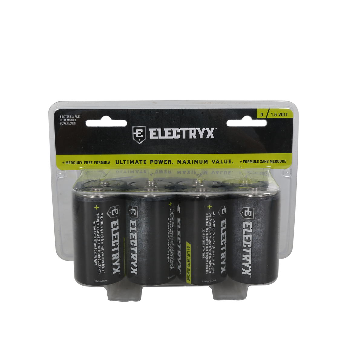 D / 1.5 Volt Ultra Alkaline Batteries-8 Pack