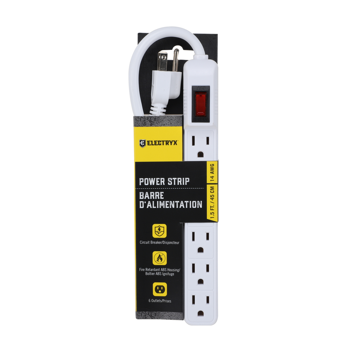 1.5 FT. 6-Outlets Power Strip with Cord