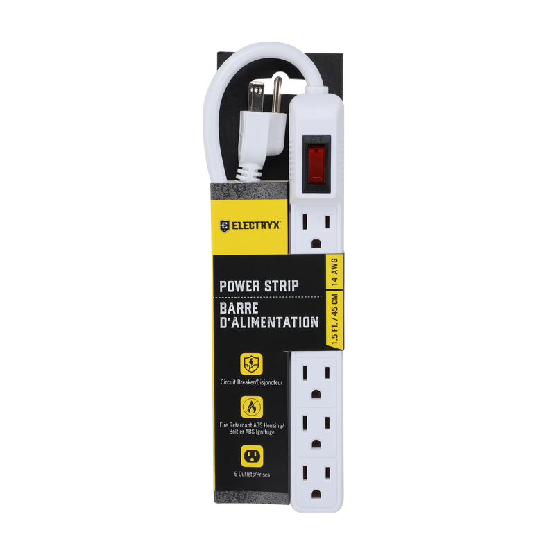 1.5 FT. 6-Outlets Power Strip with Cord