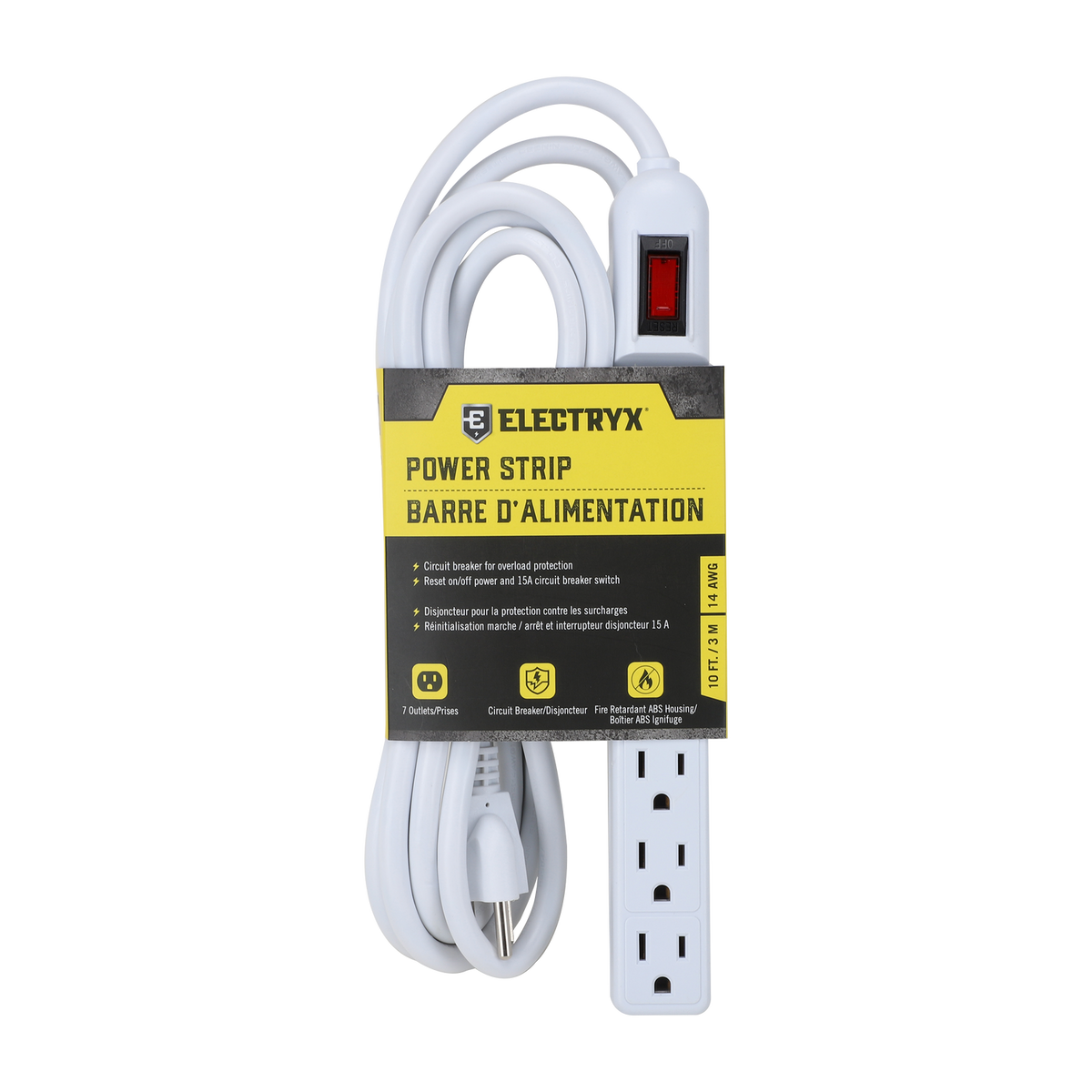 10 FT. 7-Outlets Power Strip with Cord