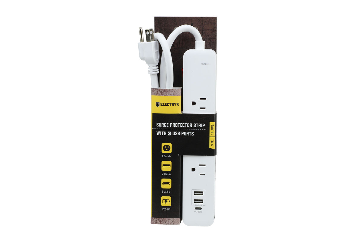 4-Outlets Fast Charging Surge Protector