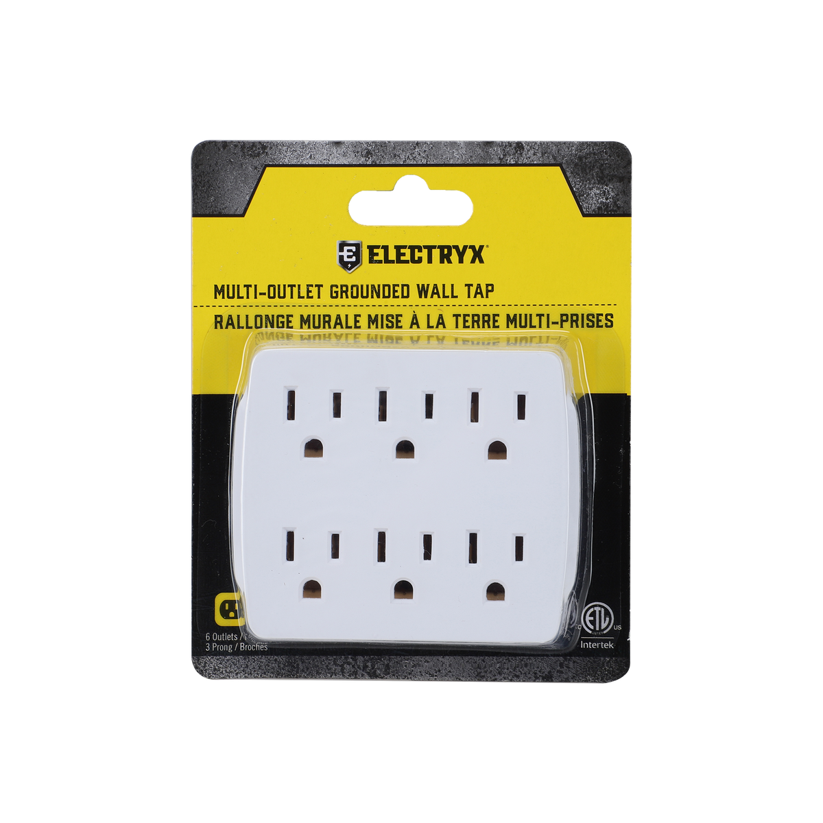 6-Outlets/3-Prong Grounded Wall Tap