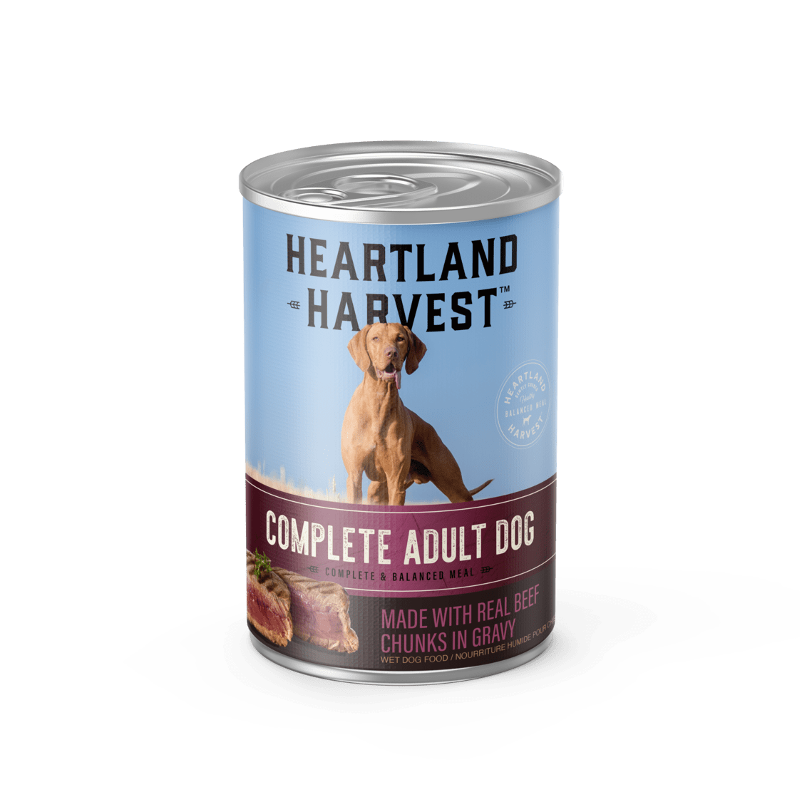 Complete Adult Wet Dog Food with Real Beef Chunks in Gravy