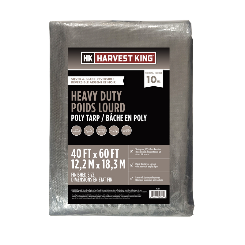 40 FT x 60 FT Silver/Black Reversible Heavy Duty Poly Tarp