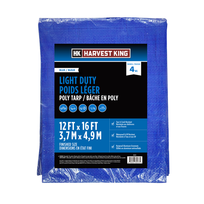 12 FT x 16 FT Blue Light Duty Poly Tarp