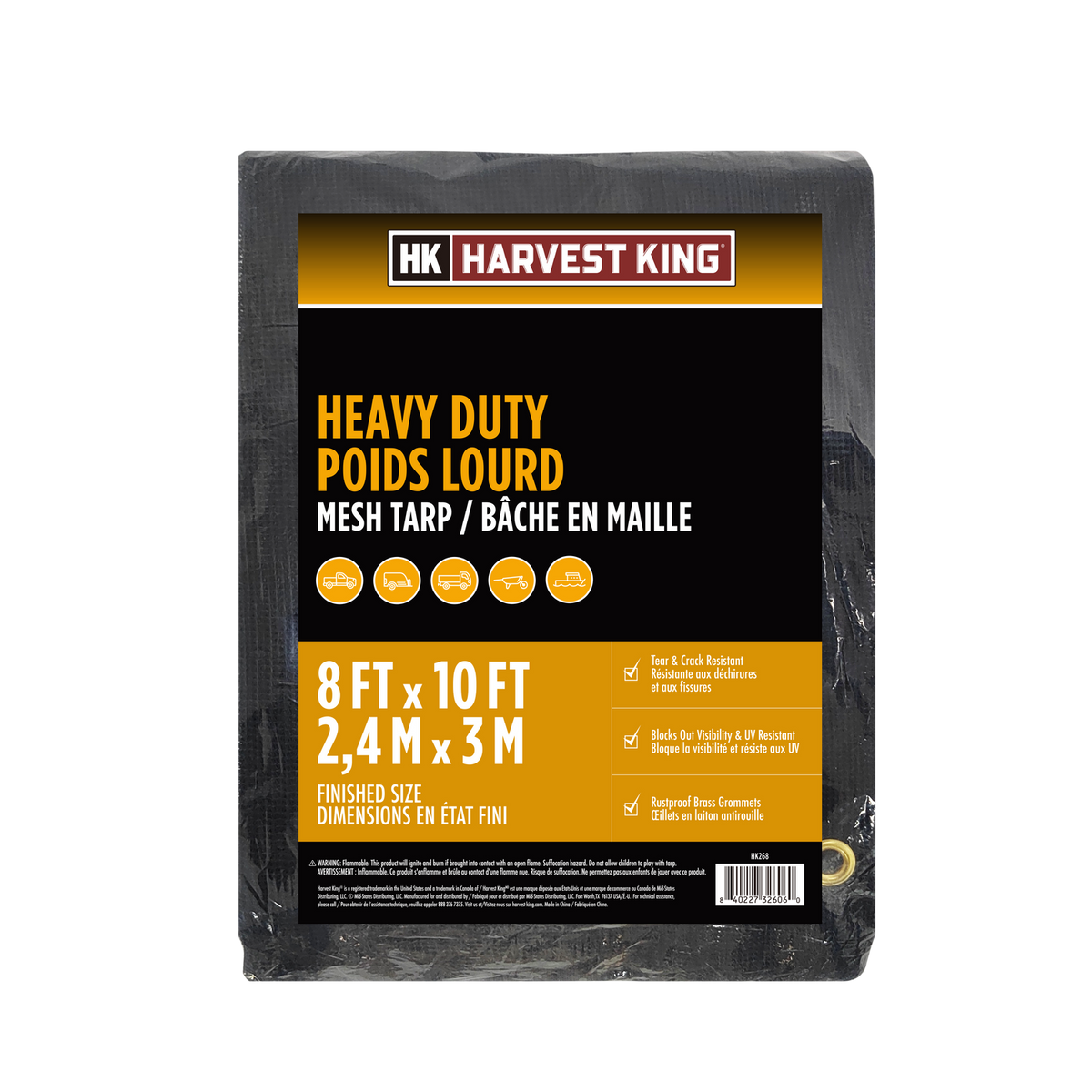 8 FT x 10 FT Heavy Duty Mesh Tarp