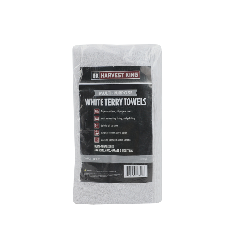 Multi-Purpose White Terry Towels 24-Pack
