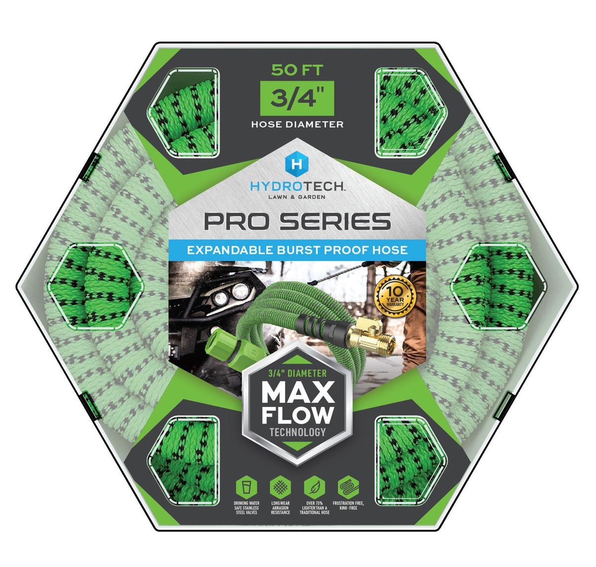 Garden Hose,3/4"x 50',Pro Series Emfh