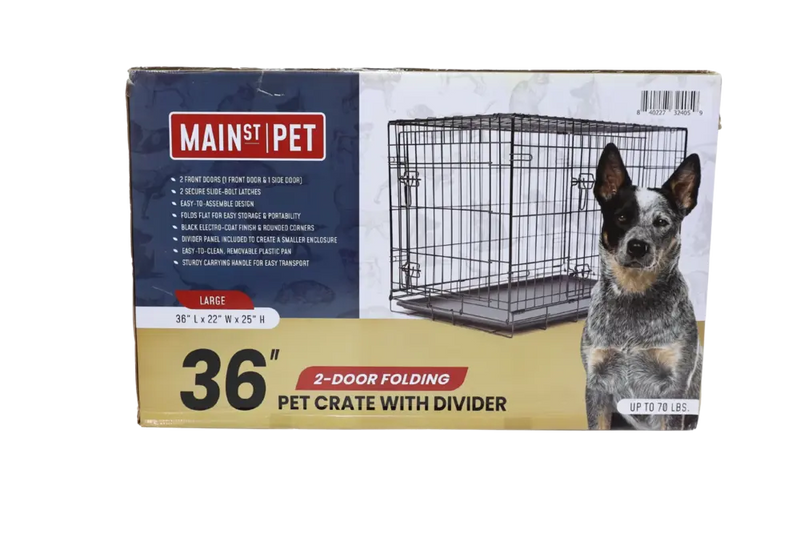 Main St. Pet™ 48" 2-Door Folding Pet Crate with Divider