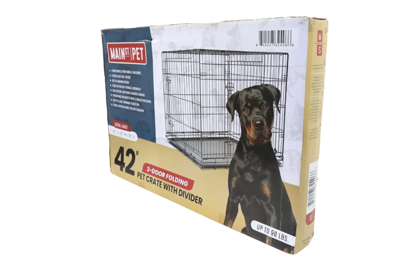 Main St. Pet™ 48" 2-Door Folding Pet Crate with Divider