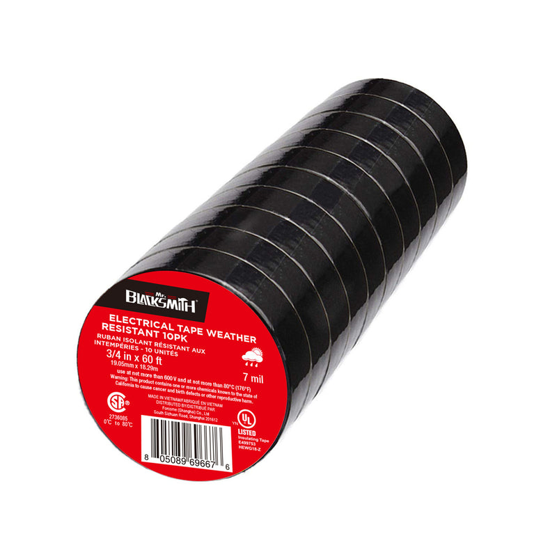 Electrical Tape,3/4"x60',10PK