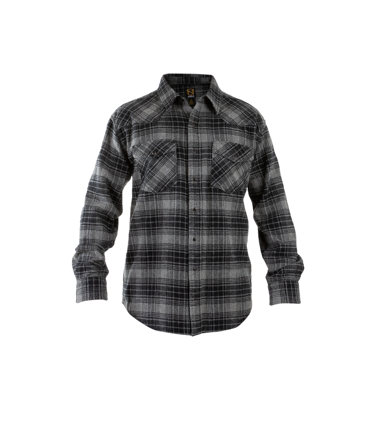 NO-11019-031 Men's Brawny Snap Flannel Grey Plaid