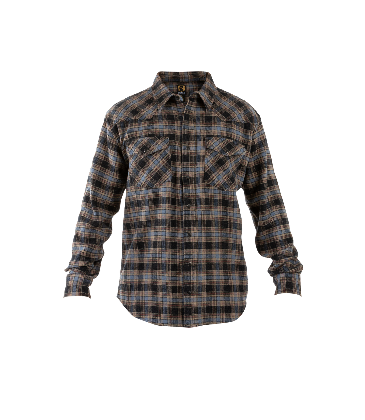 NO-11019-322 Men's Brawny Snap Flannel Winter Blue Plaid