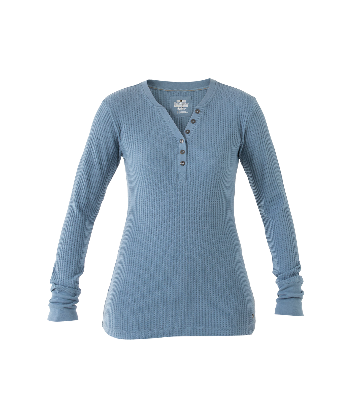 NO-21584-747 Women's Tug-Free Henley Cashmere Blue
