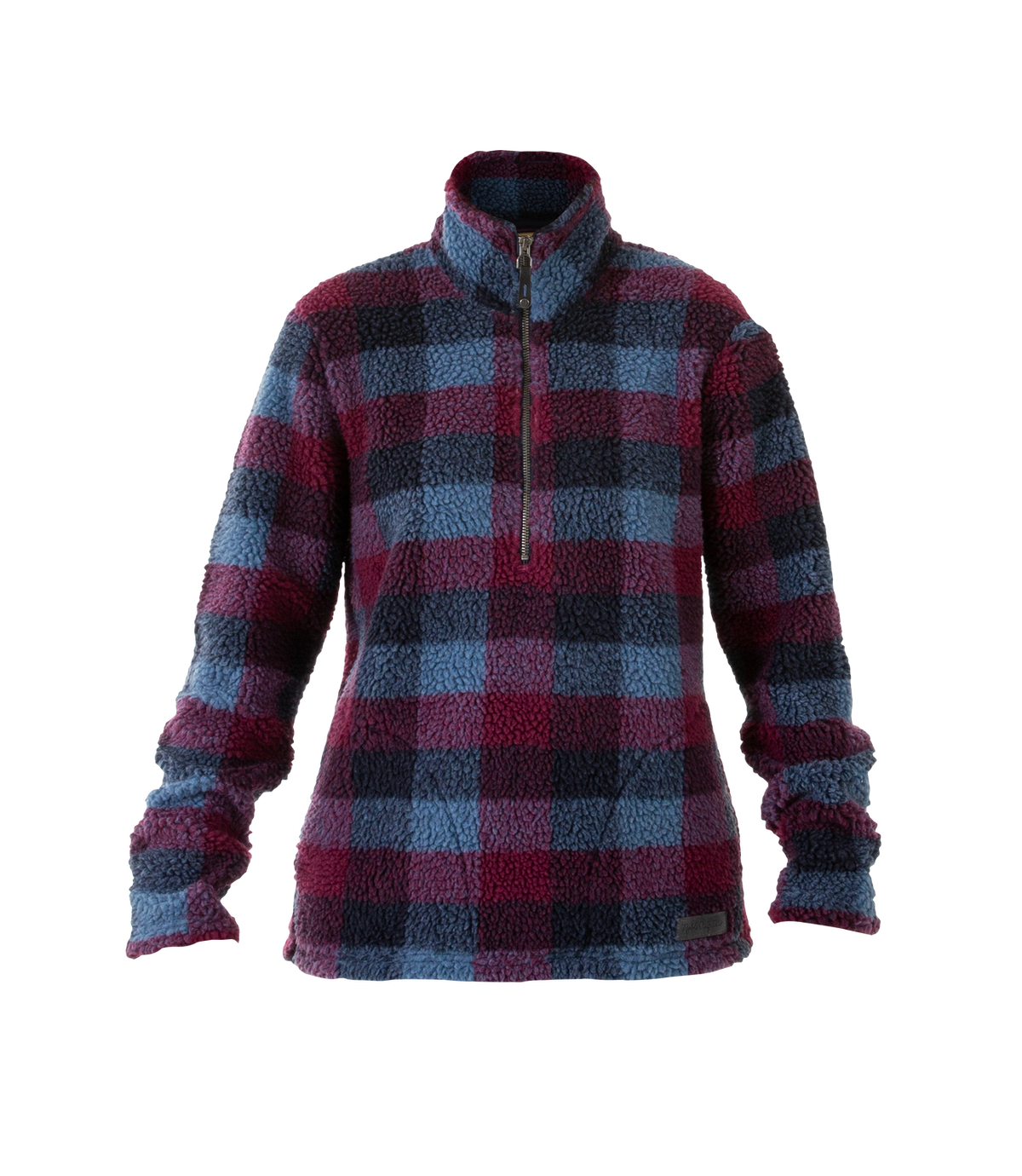 NO-21599-724 Women's Sherpa Pullover Jacket Navy Port Plaid