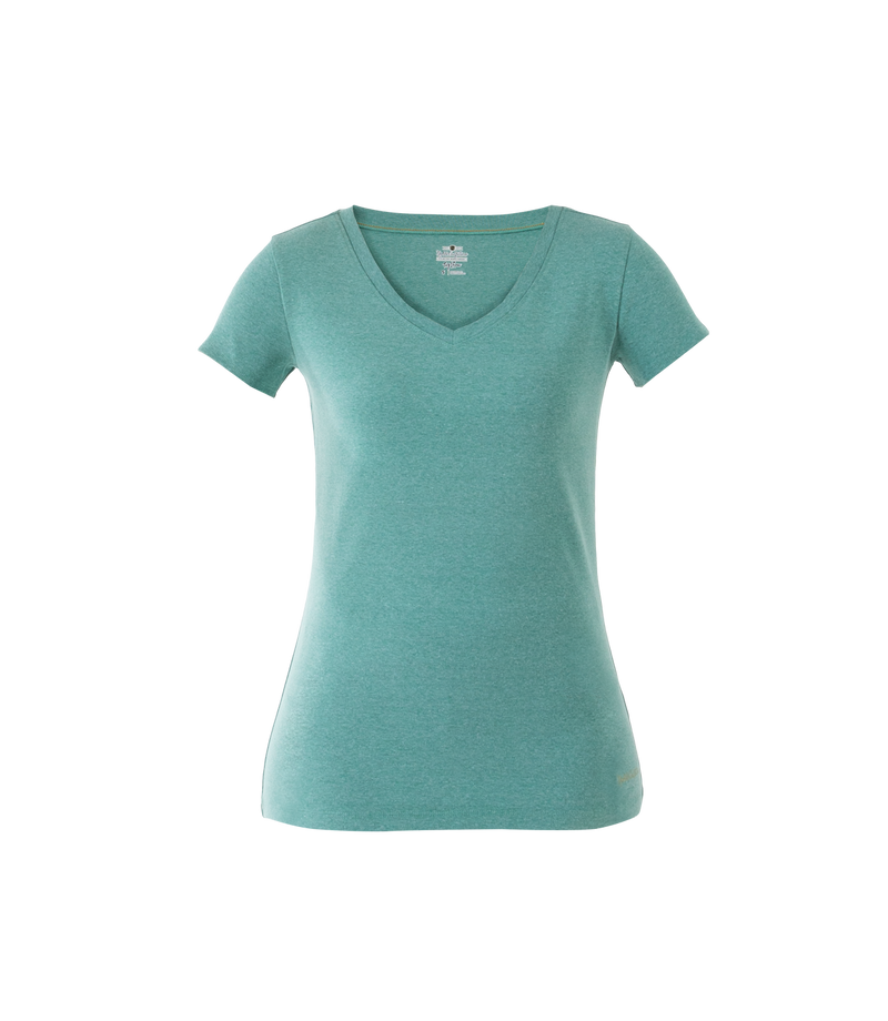 NO-22528-812 Women's Tug-Free V-Neck Spruce Heather