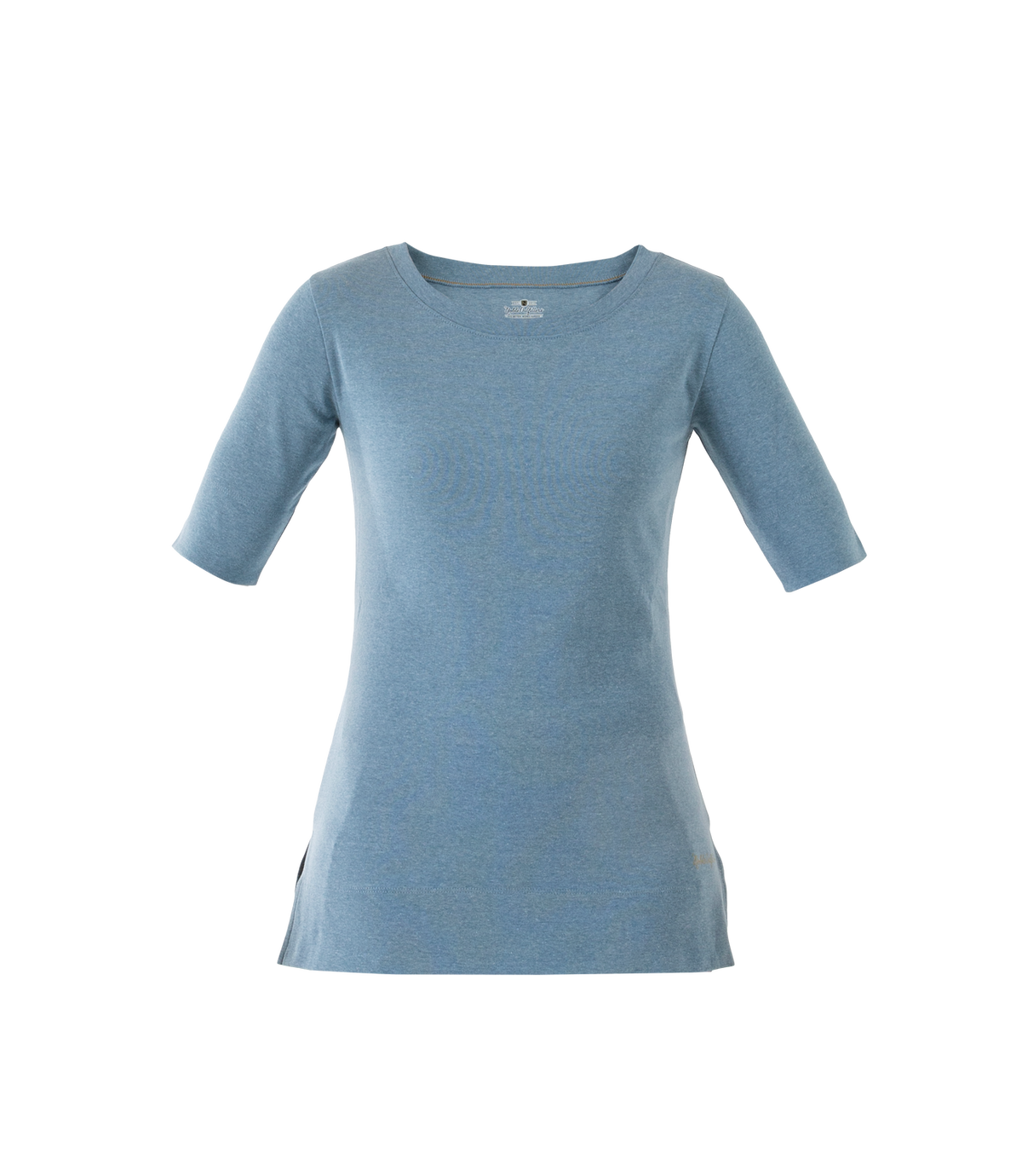 NO-22532-747 Women's Tug-Free Elbow Sleeve Top Cashmere Blue Heather