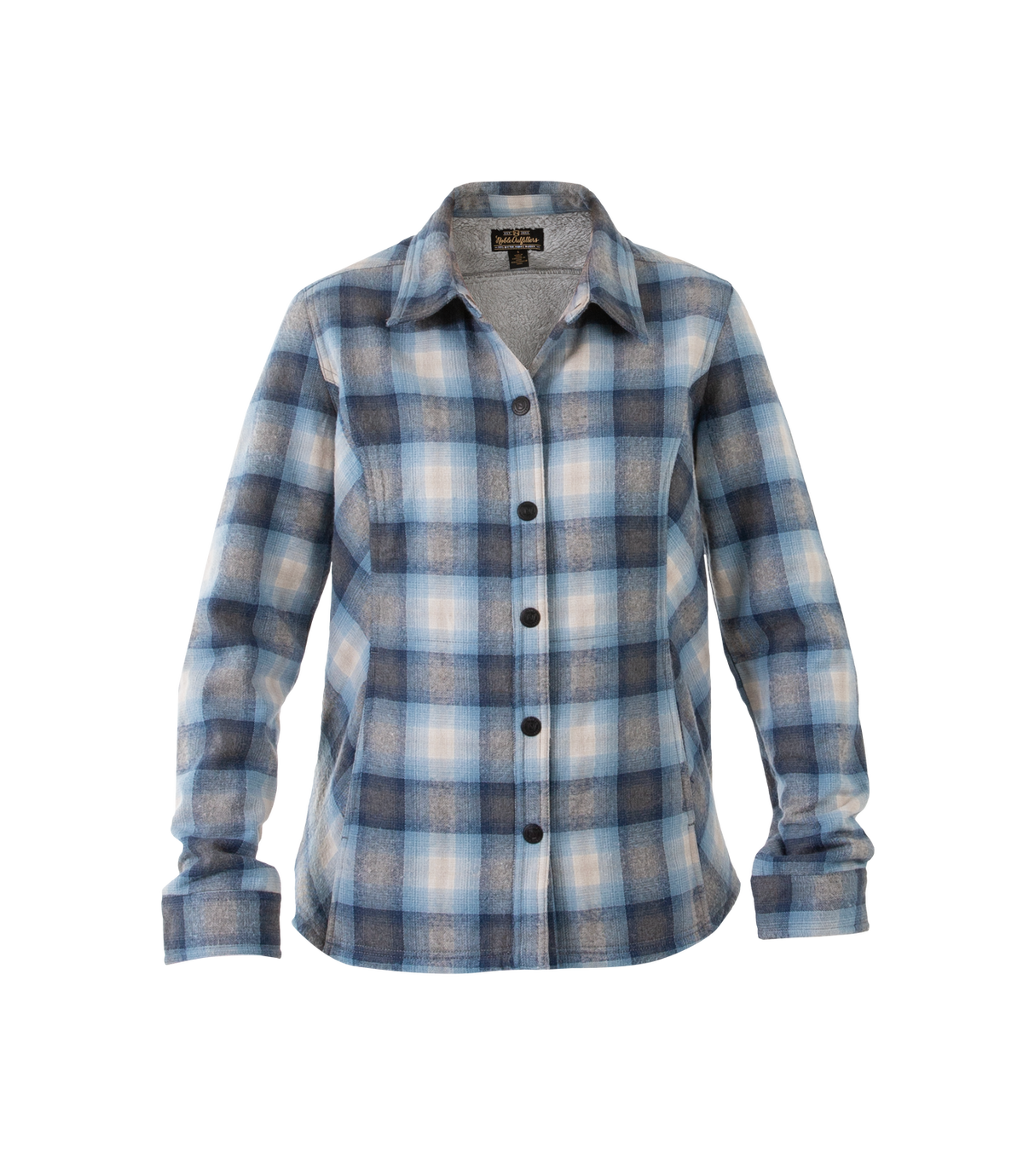 NO-28538-747 Women's Shirt Jacket Cashmere Blue Plaid