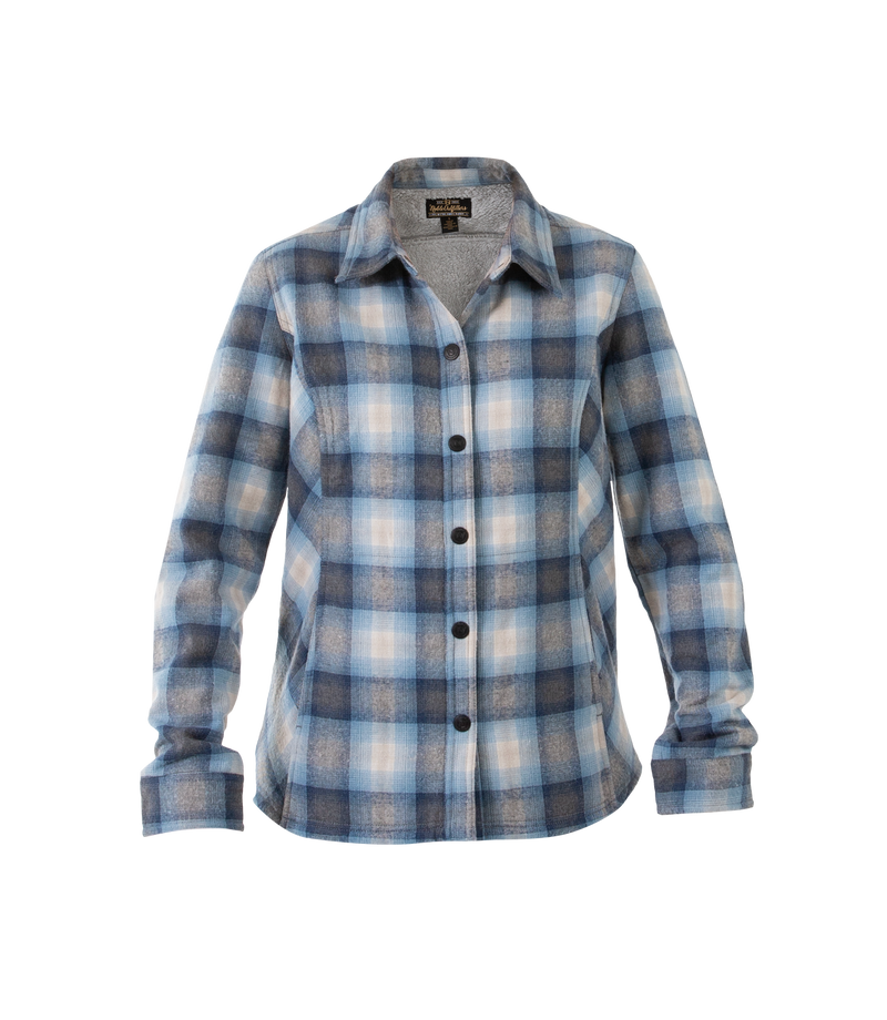 NO-28538-747 Women's Shirt Jacket Cashmere Blue Plaid