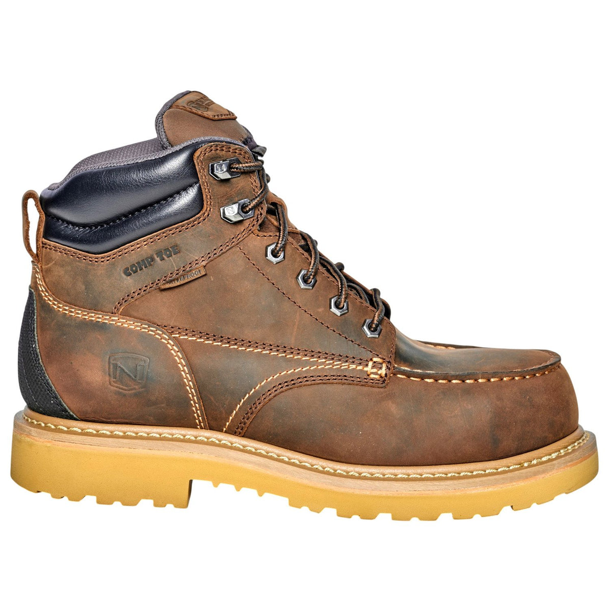 Men's Strike 6" Work Boot Waterproof Composite Safety Toe - Cigar