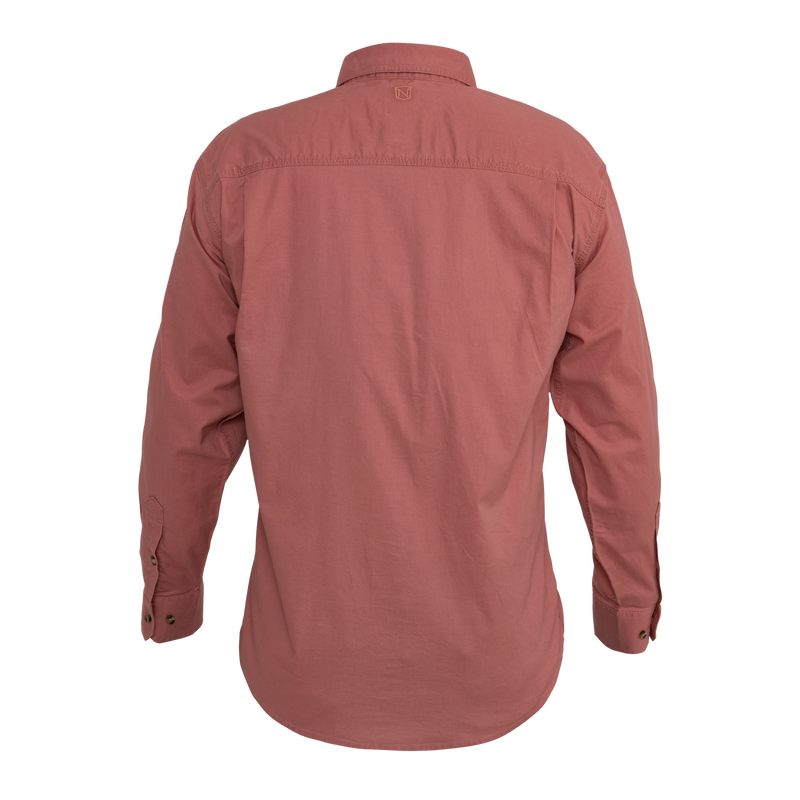 Noble_SP22_MensTops_11049 LS Weathered Work Shirt 123-Clay - Back