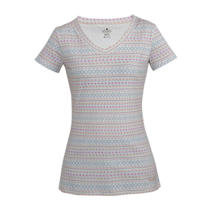 Noble_SP22_WomensTops_22528 Tug-Free Tee 472-Aztec Multi Stripe - Front
