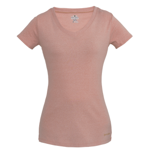 Noble_SP22_WomensTops_22528 Tug-Free Tee 515-Blush Heather - Front