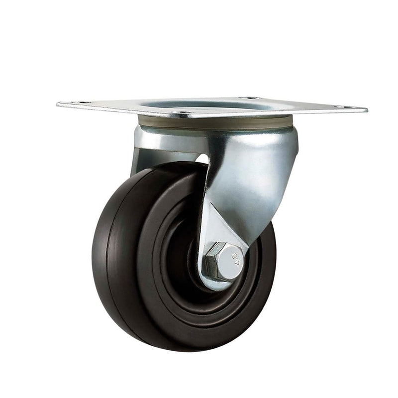 Precision Casters + Wheels™ 1-1/2" Swivel Plate Rubber Caster