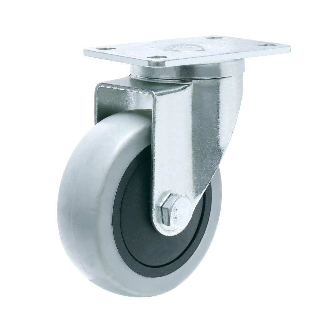Precision Casters + Wheels™ 5" Thermoplastic Rubber Swivel Plate Caster