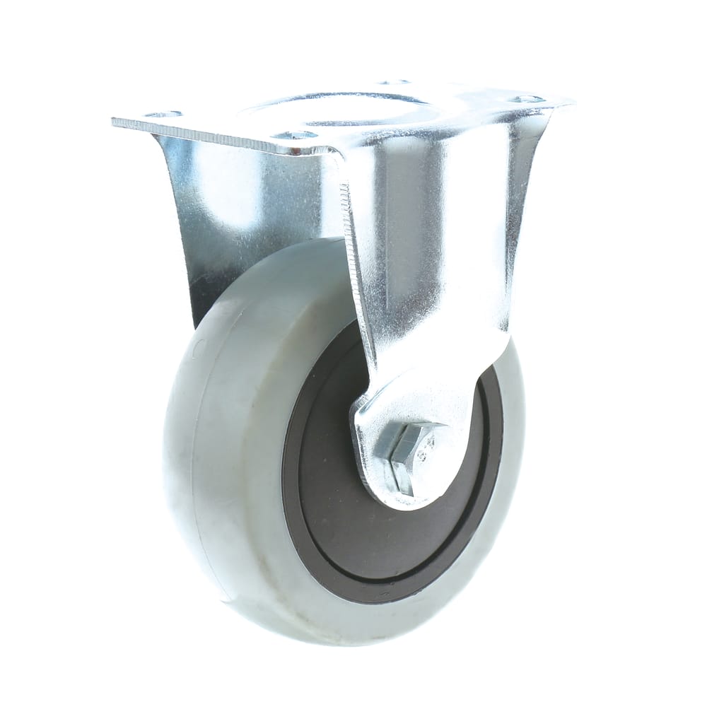 Precision Casters + Wheels™ 5" Rigid Plate Non-Marking TPR Caster