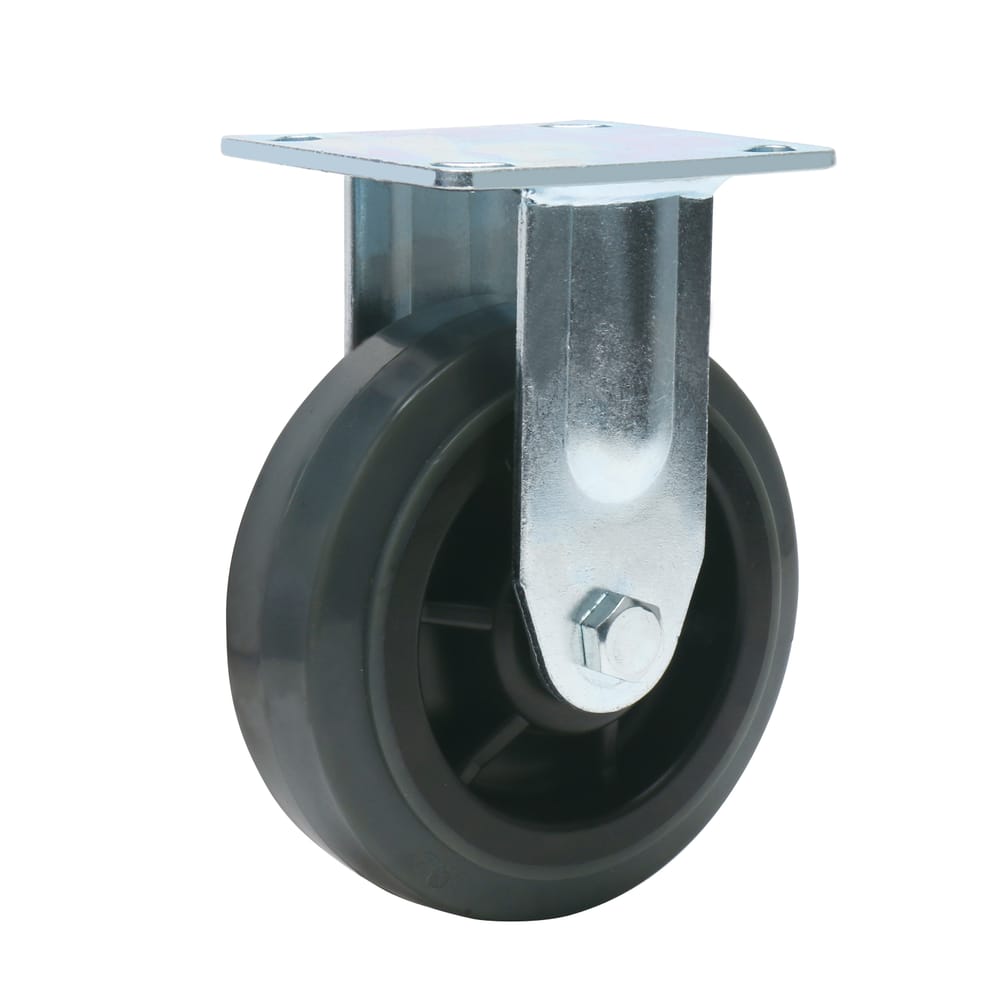 Precision Casters + Wheels™ 8" Thermoplastic Rubber Rigid Plate Caster